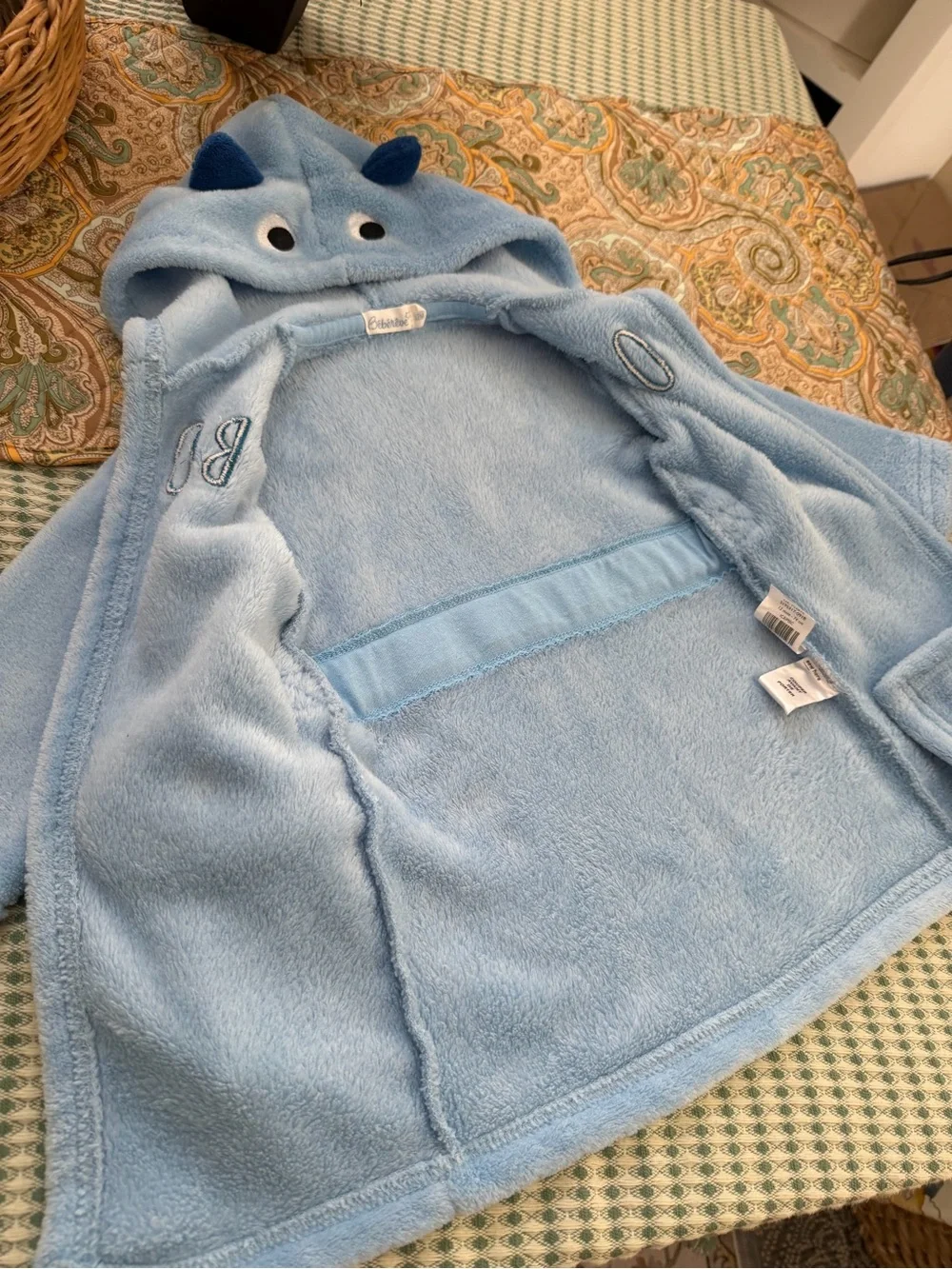 New Bebereve Boutique Baby Boy Monster Halloween Hooded Bathrobe ‘Booh’ 12 Month